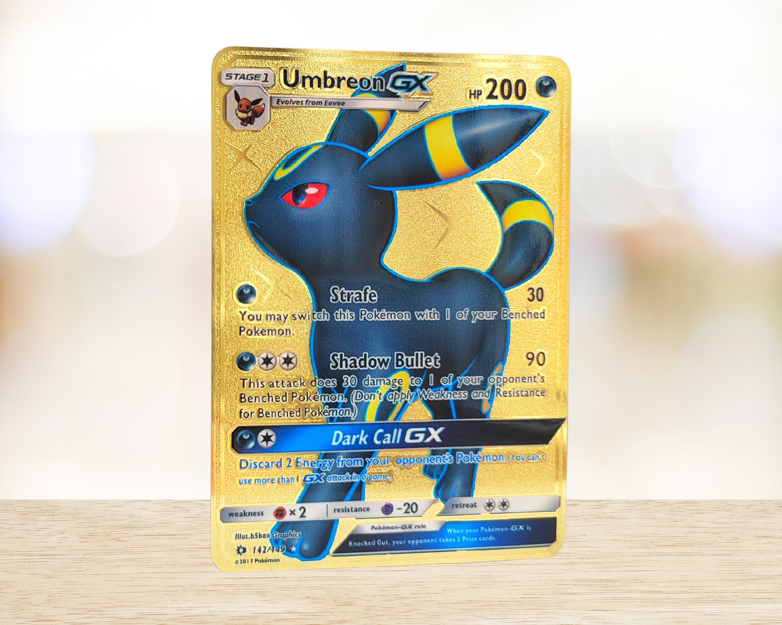 Umbreon GX Pokemon Gold Metal Card - Etsy