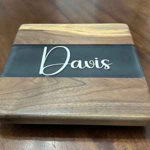 Walnut with epoxy inlay lazy Susan //