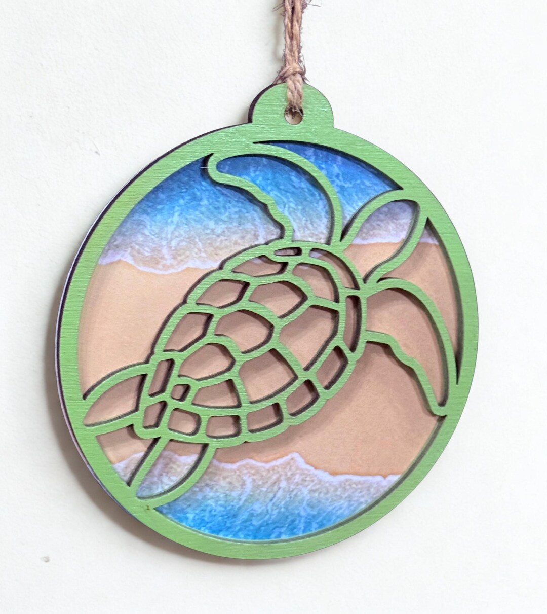 Sea Turtle Wall Hanging | Wooden Ocean Animal Decor | Coastal Beach ...