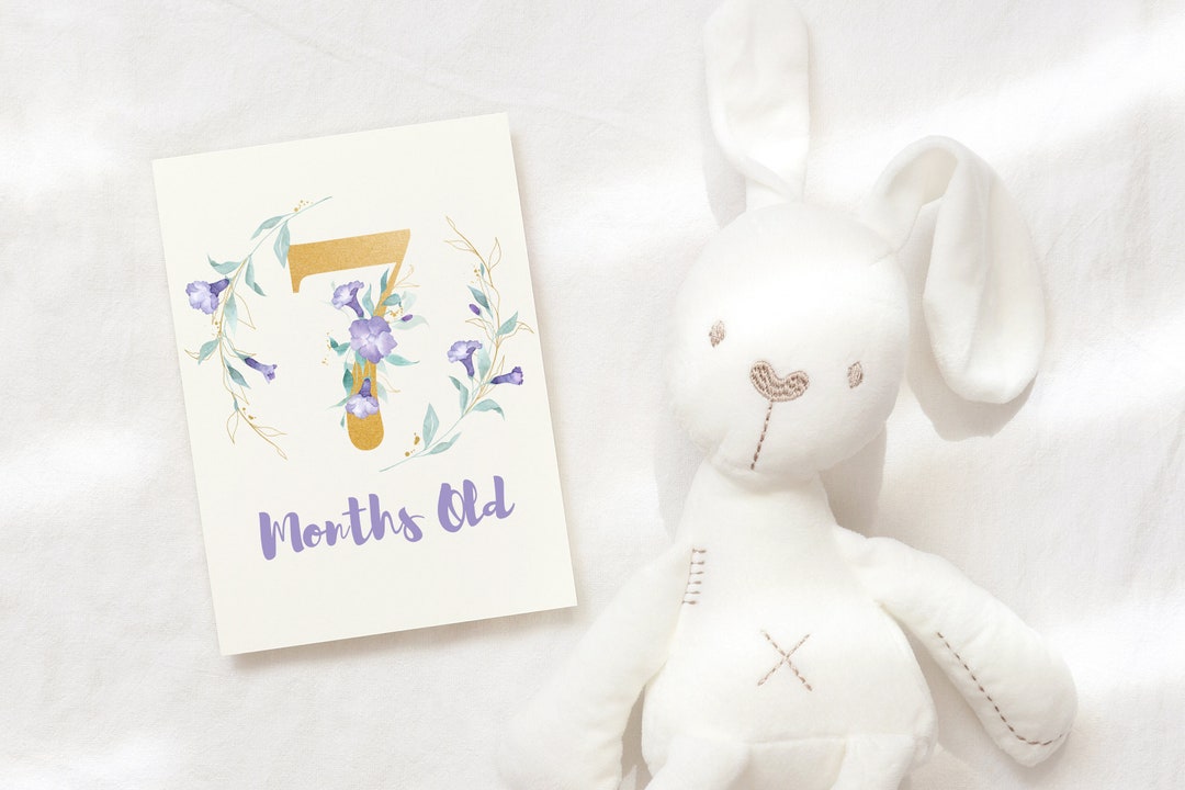 DIGITAL DOWNLOAD Monthly Milestone Floral Cards Set of 12, Months ...