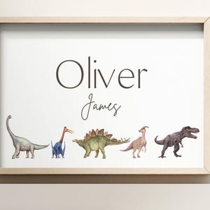 Personalized Dinosaur Print, Custom Kids Wall Art, Dinosaur Room Decor, Kids Dino Room Art Print, Custom Name Poster, Jurassic Theme