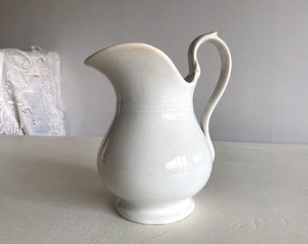 Creil and Montereau Labrador white earthenware pitcher 19th century