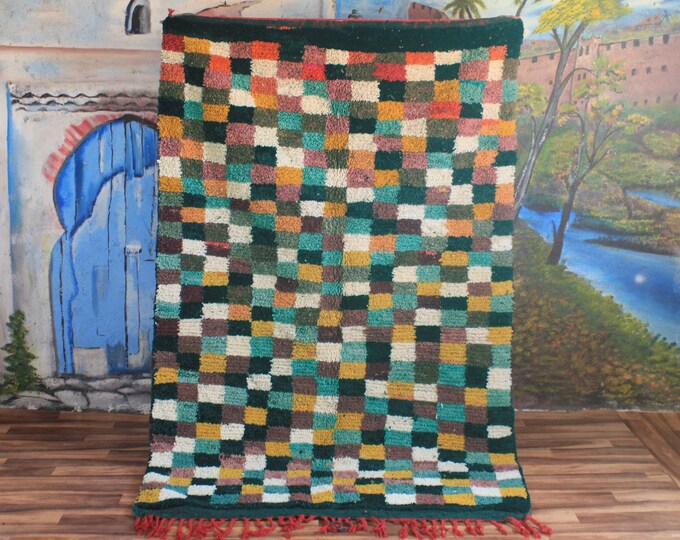 Authentic Moroccan Rug, Custom Fabulous Boujad Rug, Azilal rug, Abstract Multicolored Carpet, Handmade Moroccan Rug, Bohemian Rug