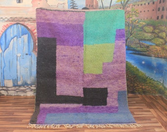 Custom Fabulous Boujad Rug, Authentic Moroccan Rug, Abstract Multicolored Carpet, Handmade Moroccan Rug, Bohemian rug