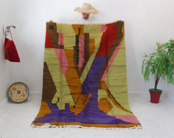 Authentic Moroccan Rug, Custom Fabulous Boujad Rug, Azilal rug, Abstract Multicolored Carpet, Handmade Moroccan Rug, Bohemian Rug