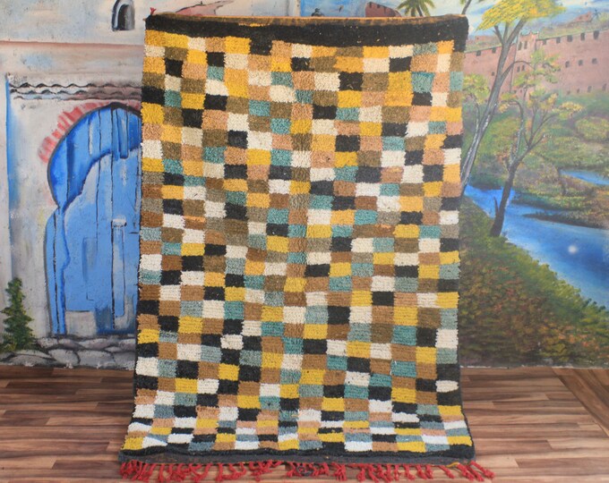 Authentic Moroccan Rug, Custom Fabulous Boujad Rug, Azilal rug, Abstract Multicolored Carpet, Handmade Moroccan Rug, Bohemian Rug