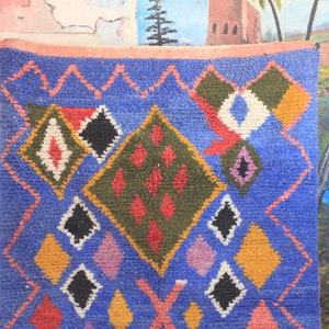 colorful moroccan rug, custom fabulous boujad rug, azilal rug, abstract multicolored carpet, handmade moroccan rug, bohemian rug image 4