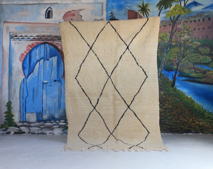 moroccan rug custom beni ouarain - authentic beni ourain rug, moroccan beni rug, natural wool area rug, handmade furniture