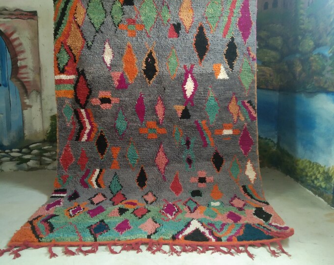 Custom Fabulous Boujad Rug, Authentic Moroccan Rug, Abstract Multicolored Carpet, Handmade Moroccan Rug, Bohemian rug