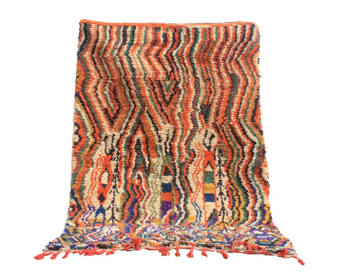 colorful moroccan rug, custom fabulous boujad rug, azilal rug, abstract multicolored carpet, handmade moroccan rug, bohemian rug