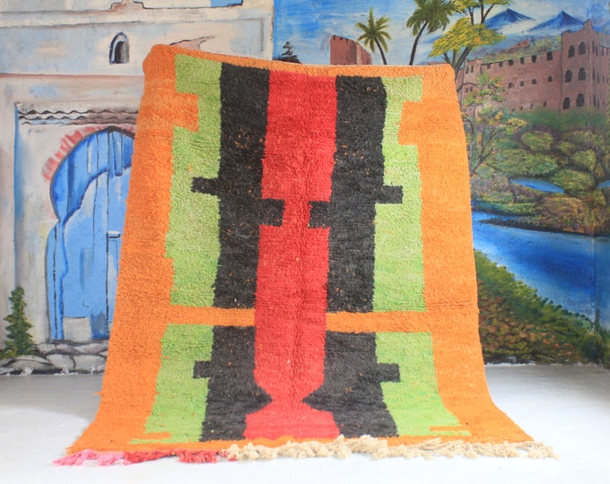Custom Fabulous Boujad Rug, Authentic Moroccan Rug, Abstract Multicolored Carpet, Handmade Moroccan Rug, Bohemian rug
