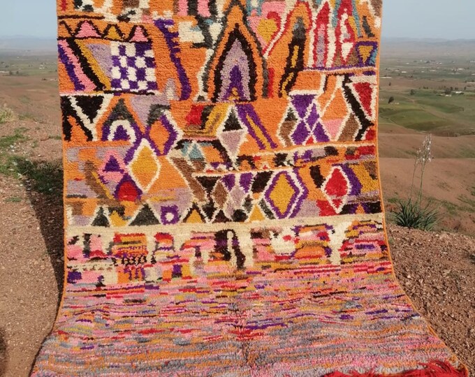 Moroccan Handmade Rug Carpet Abstract Rug Handmade Wool Rug Berber Azilal Rug Handwoven Wool Rug
