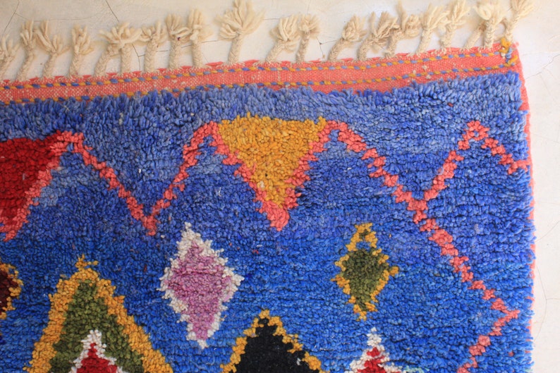 colorful moroccan rug, custom fabulous boujad rug, azilal rug, abstract multicolored carpet, handmade moroccan rug, bohemian rug image 6