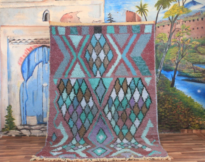 colorful moroccan rug, custom fabulous boujad rug, azilal rug, abstract multicolored carpet, handmade moroccan rug, bohemian rug