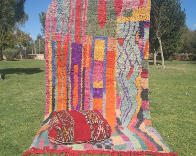 Custom Fabulous Boujad Rug, Authentic Moroccan Rug, Abstract Multicolored Carpet, Handmade Moroccan Rug, Bohemian rug