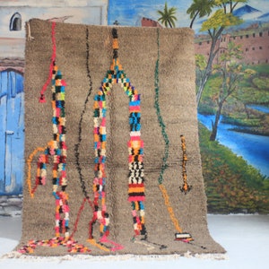 Custom Fabulous Azilal Rug, Authentic Moroccan Rug, Azilal rug, Abstract Multicolored Carpet, Handmade Moroccan Rug, Bohemian rug