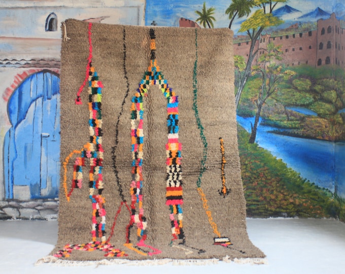 Custom Fabulous Azilal Rug, Authentic Moroccan Rug, Azilal rug, Abstract Multicolored Carpet, Handmade Moroccan Rug, Bohemian rug