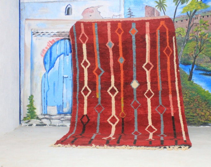 custom fabulous boujad rug, authentic moroccan rug, azilal rug, abstract multicolored carpet, handmade furniture, bohemian rug