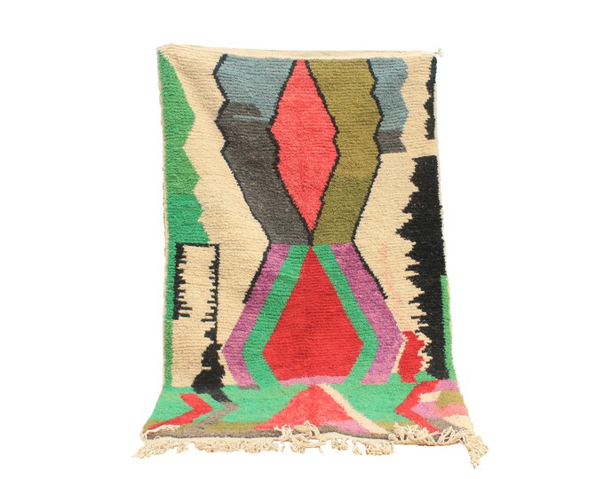 Authentic Moroccan Rug, Custom Fabulous Boujad Rug, Azilal rug, Abstract Multicolored Carpet, Handmade Moroccan Rug, Bohemian Rug