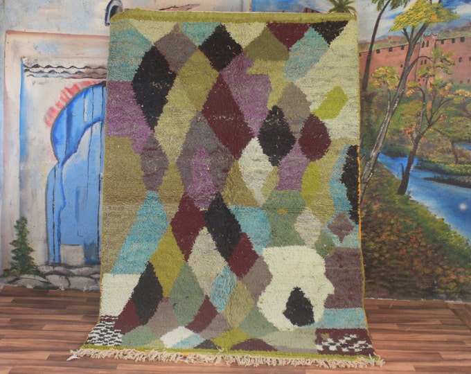 Amazing Multicolored Rug - Custom Fabulous Boujaad Rug - Handmade Rug - Moroccan Berber Rug - Traditional Moroccan Carpe