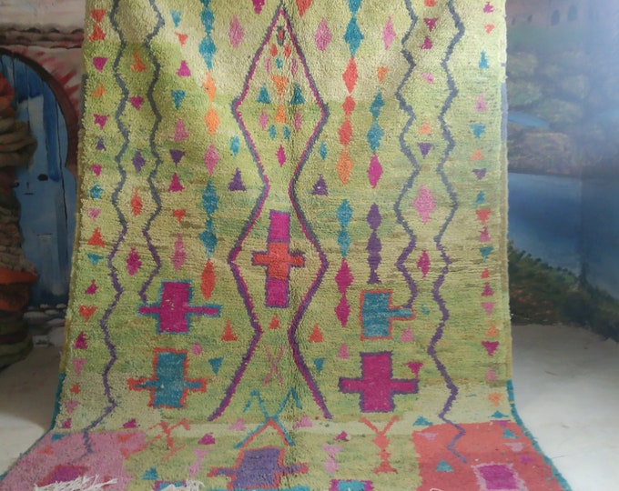 custom fabulous boujad rug, authentic moroccan rug, azilal rug, abstract multicolored carpet, handmade furniture, bohemian rug