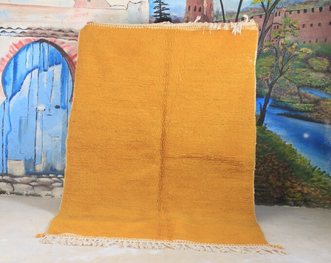 custom fabulous boujad rug, authentic moroccan rug, azilal rug, yellow carpet, handmade furniture, bohemian rug