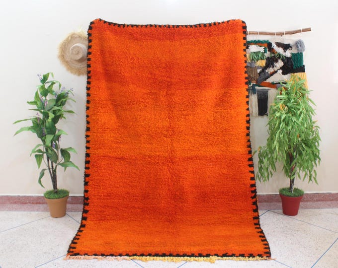 amazing moroccan orange Rug - handmade morrocan rug, authentic berber rug, bohemian style rug for living room