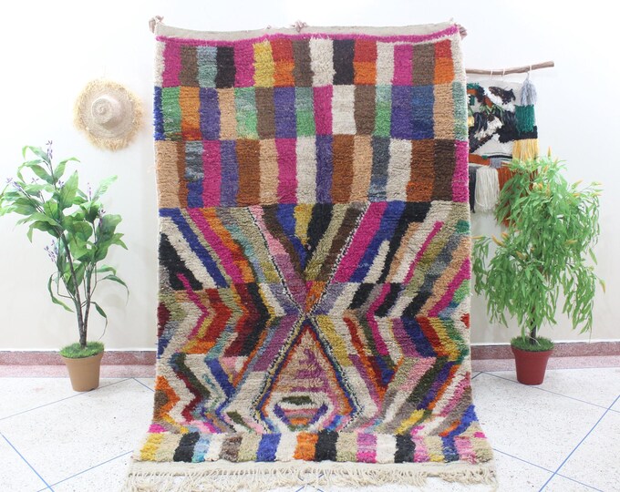 MOROCCAN AUTHENTIC RUG – Custom rug - Handmade carpet – Pink morrocan rug - Pink Berber rug- Boujaad rug- Genuine wool rug