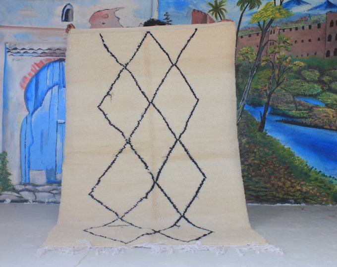 moroccan rug custom beni ouarain - authentic beni ourain rug, moroccan beni rug, natural wool area rug, handmade furniture