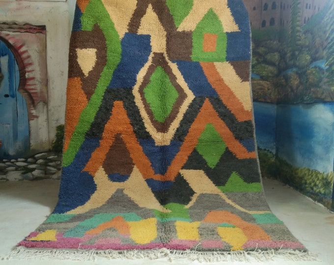 Custom Fabulous Boujad Rug, Authentic Moroccan Rug, Abstract Multicolored Carpet, Handmade Moroccan Rug, Bohemian rug