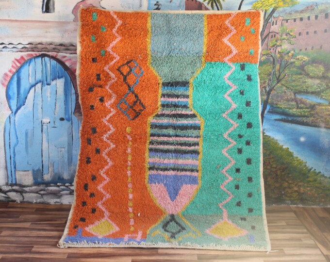 Colorful Moroccan Rug, Custom Fabulous Boujad Rug, Abstract Multicolored Carpet, Handmade Moroccan Rug, Bohemian rug