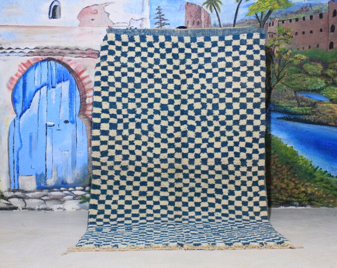 Moroccan Berber Checkered rug, Morocco checker rug, large Morrocan checkerboard rug