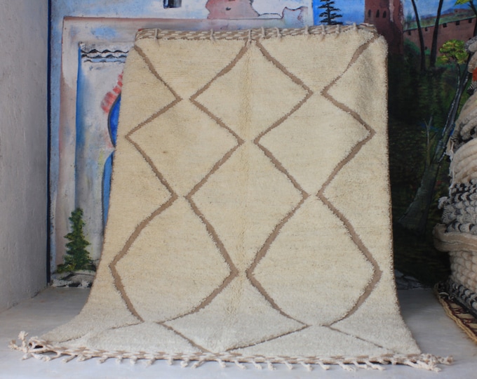 moroccan rug custom beni ouarain - authentic beni ourain rug, moroccan beni rug, natural wool area rug, handmade furniture