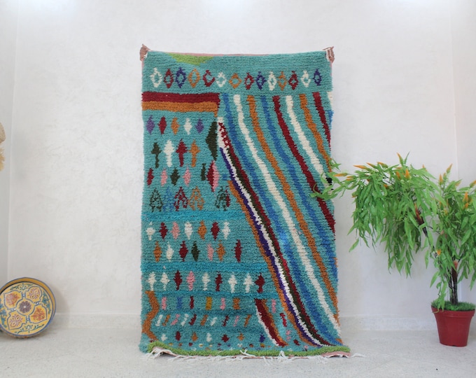 colorful moroccan rug, custom fabulous boujad rug, azilal rug, abstract multicolored carpet, handmade moroccan rug, bohemian rug