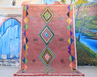 Authentic Moroccan Rug, Custom Fabulous Boujad Rug, Azilal rug, Abstract Multicolored Carpet, Handmade Moroccan Rug, Bohemian Rug