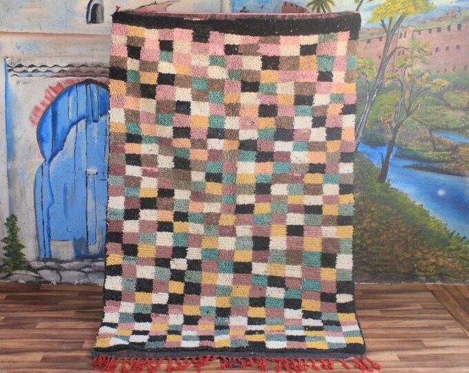 Authentic Moroccan Rug, Custom Fabulous Boujad Rug, Azilal rug, Abstract Multicolored Carpet, Handmade Moroccan Rug, Bohemian Rug
