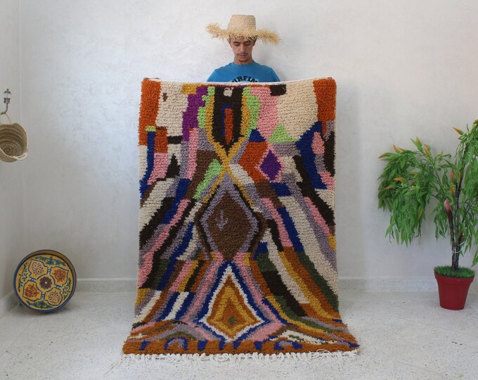 Azilal rug, Authentic Moroccan rug, Berber carpet, Handmade rug, Area rug, Genuine Wool rug, Tapis berbere, Teppich