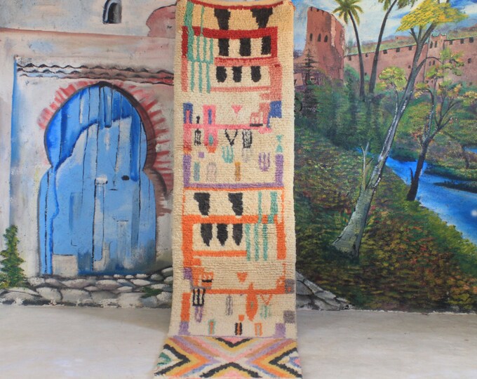 custom runner moroccan Hand knotted Runner rug, wool rug shaggy rug, Authentic Moroccan Rug, Moroccan fluffy Rug