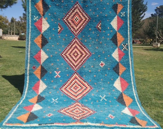 Custom Fabulous Boujad Rug, Authentic Moroccan Rug, Abstract Multicolored Carpet, Handmade Moroccan Rug, Bohemian rug