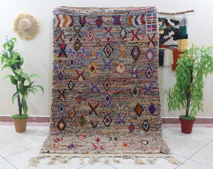 Authentic Moroccan Rug, Custom Fabulous Boujad Rug, Azilal rug, Abstract Multicolored Carpet, Handmade Moroccan Rug, Bohemian Rug