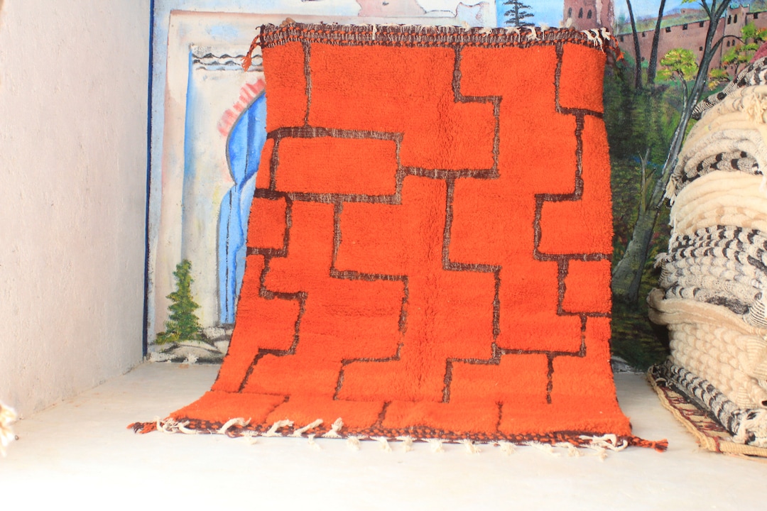 Moroccan Rug Custom Beni Ouarain Authentic Beni Ourain Rug, Moroccan Beni Rug, Natural Wool Area