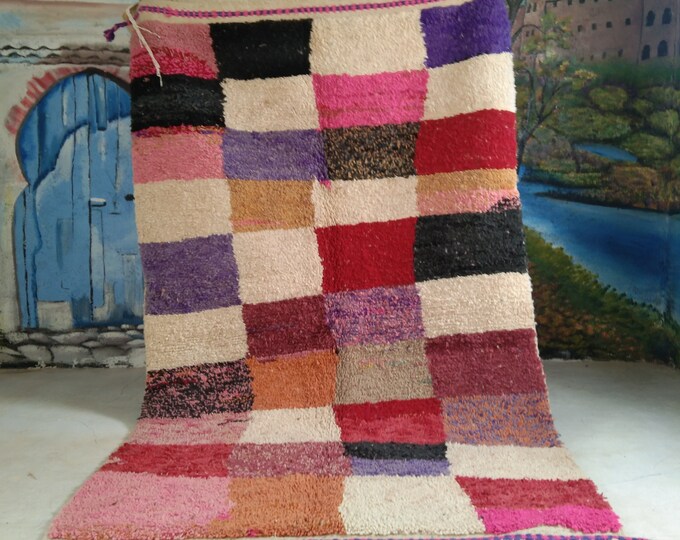Custom Fabulous Boujad Rug, Authentic Moroccan Rug, Abstract Multicolored Carpet, Handmade Moroccan Rug, Bohemian rug