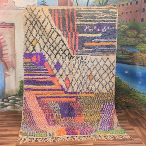 Colorful Moroccan Rug, Custom Fabulous Boujad Rug, Abstract Multicolored Carpet, Handmade Moroccan Rug, Bohemian rug