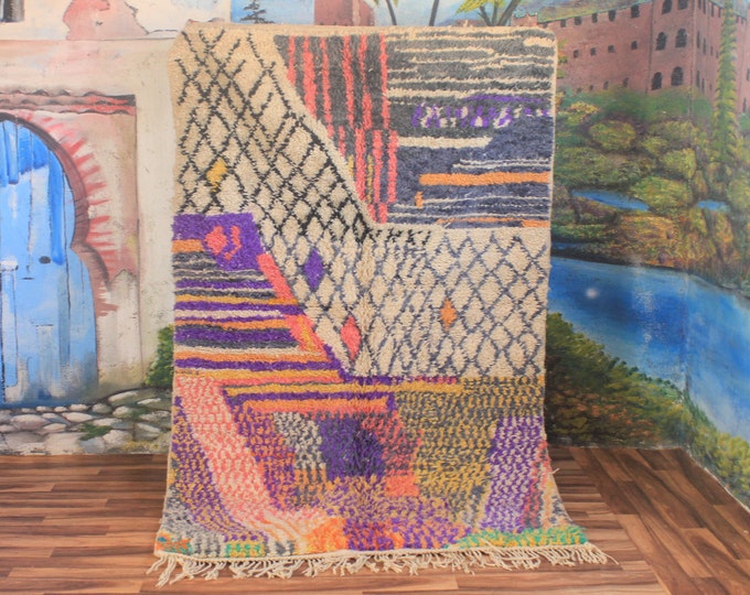Colorful Moroccan Rug, Custom Fabulous Boujad Rug, Abstract Multicolored Carpet, Handmade Moroccan Rug, Bohemian rug