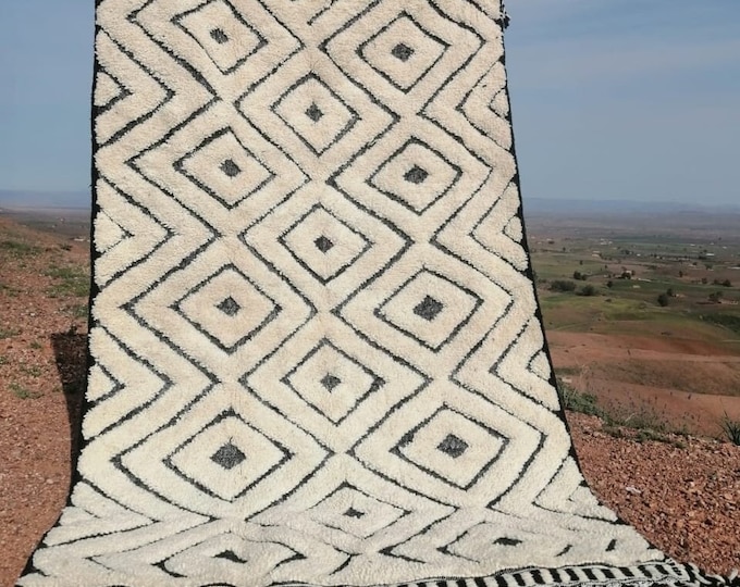 moroccan rug custom beni ouarain - authentic beni ourain rug, moroccan beni rug, natural wool area rug, handmade furniture