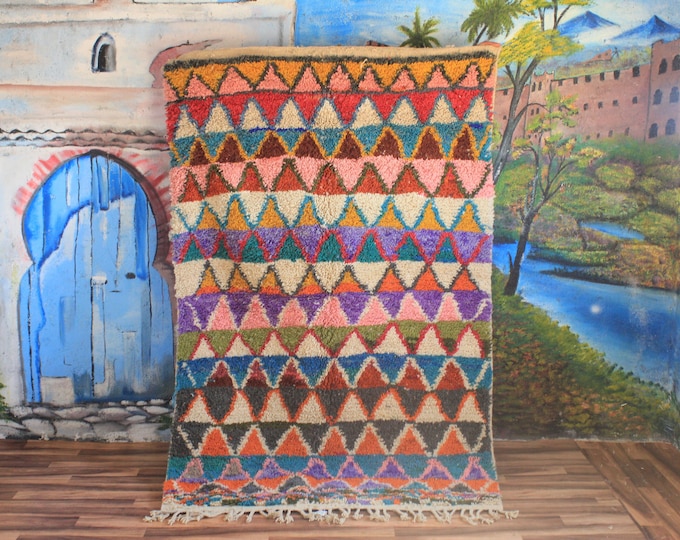 Colorful Moroccan Rug, Custom Fabulous Boujad Rug, Abstract Multicolored Carpet, Handmade Moroccan Rug, Bohemian rug