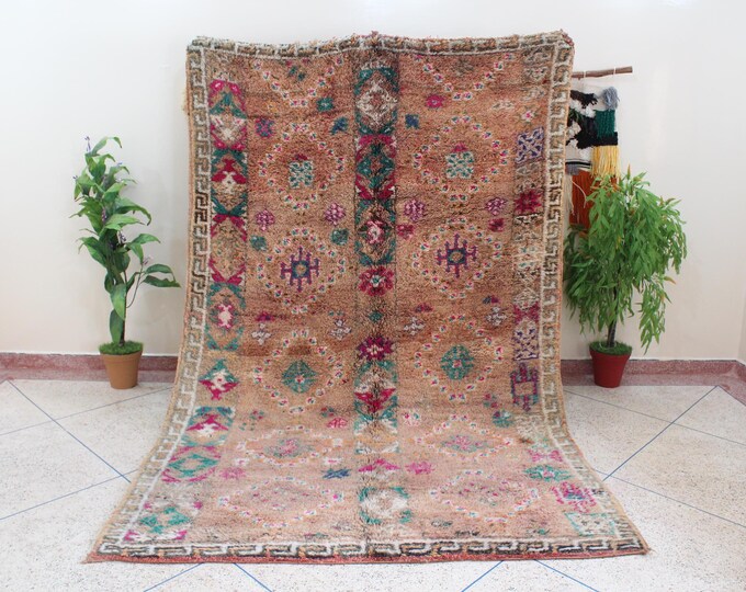 Authentic vintage moroccan rug - Boujaad - Vintage Moroccan Rug, Boujaad Rug 6.5x10.5 ft