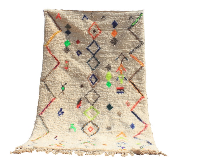 Authentic Moroccan Rug, Custom Fabulous Boujad Rug, Azilal rug, Abstract Multicolored Carpet, Handmade Moroccan Rug, Bohemian Rug