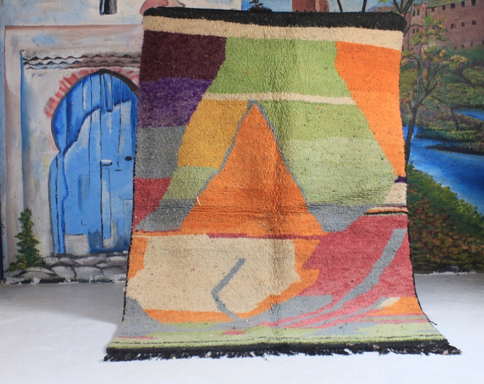 Custom Fabulous Boujad Rug, Authentic Moroccan Rug, Abstract Multicolored Carpet, Handmade Moroccan Rug, Bohemian rug
