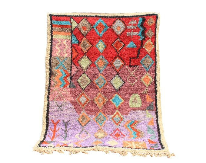 Authentic Moroccan Rug, Custom Fabulous Boujad Rug, Azilal rug, Abstract Multicolored Carpet, Handmade Moroccan Rug, Bohemian Rug